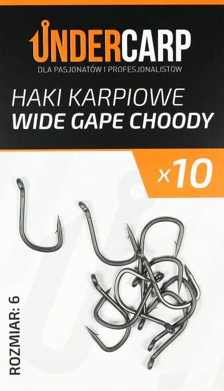 Tani Undercarp Teflonowe haki karpiowe WIDE GAPE CHODDY size 6