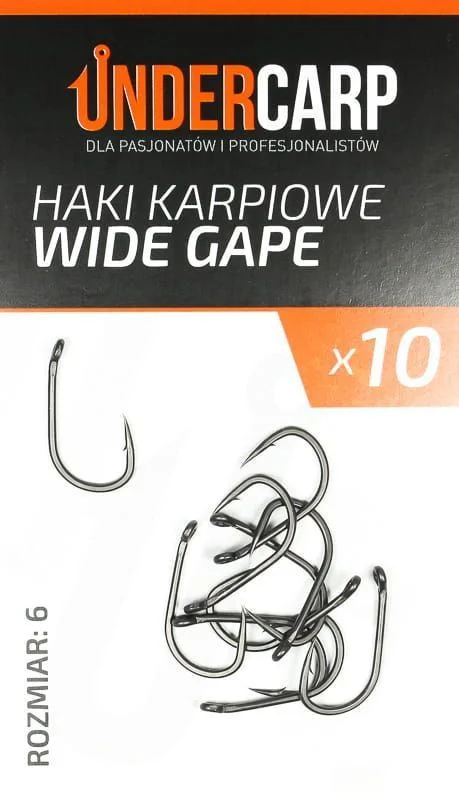 Undercarp Teflonowe haki karpiowe WIDE GAPE size 6 Wyprzedaż