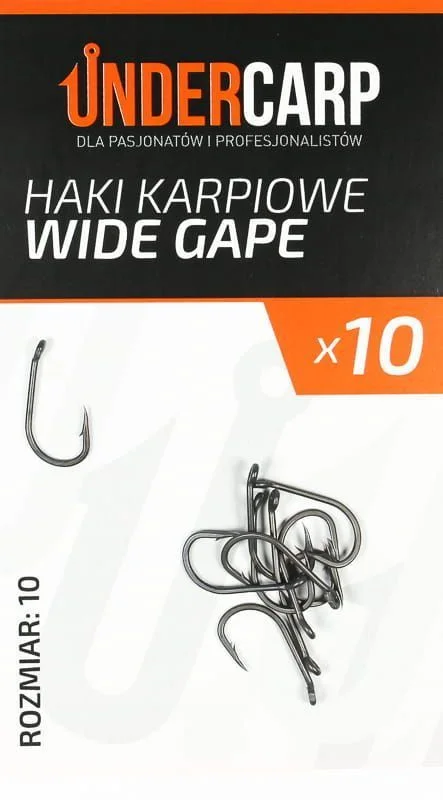 Super okazja Undercarp Teflonowe haki karpiowe WIDE GAPE size 10
