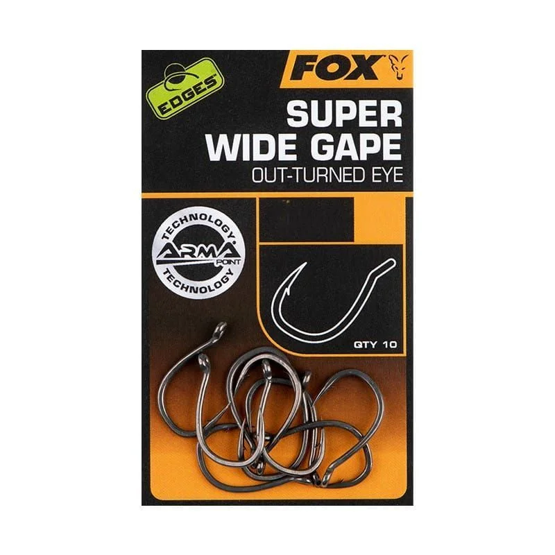 Haki Fox Edges Arma Point Super Wide Gape (Outturned Eye) Hooks #4 / 10szt. Łatwy zwrot