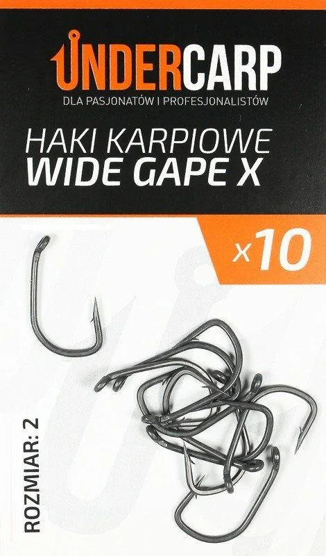 Haczyki Undercarp Teflonowe haki karpiowe WIDE GAPE X Ostatnie sztuki