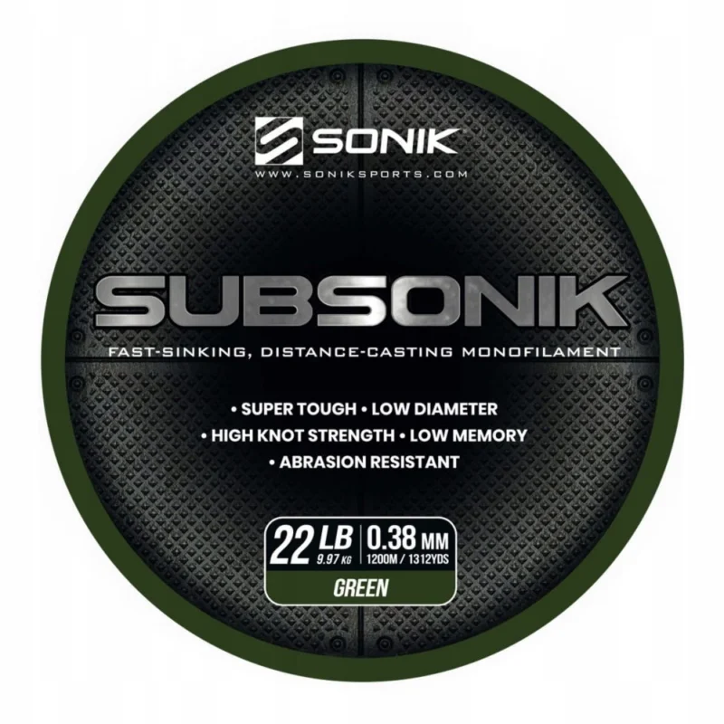 Szybka dostawa Żyłka Sonik Subsonik Mono Line Green 0,38mm 1200m