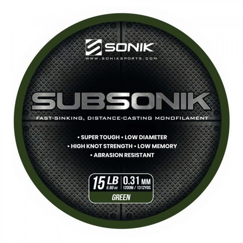 SonikŻyłka Subsonik Mono Line Green 0,31mm/1200m Tylko do końca tygodnia