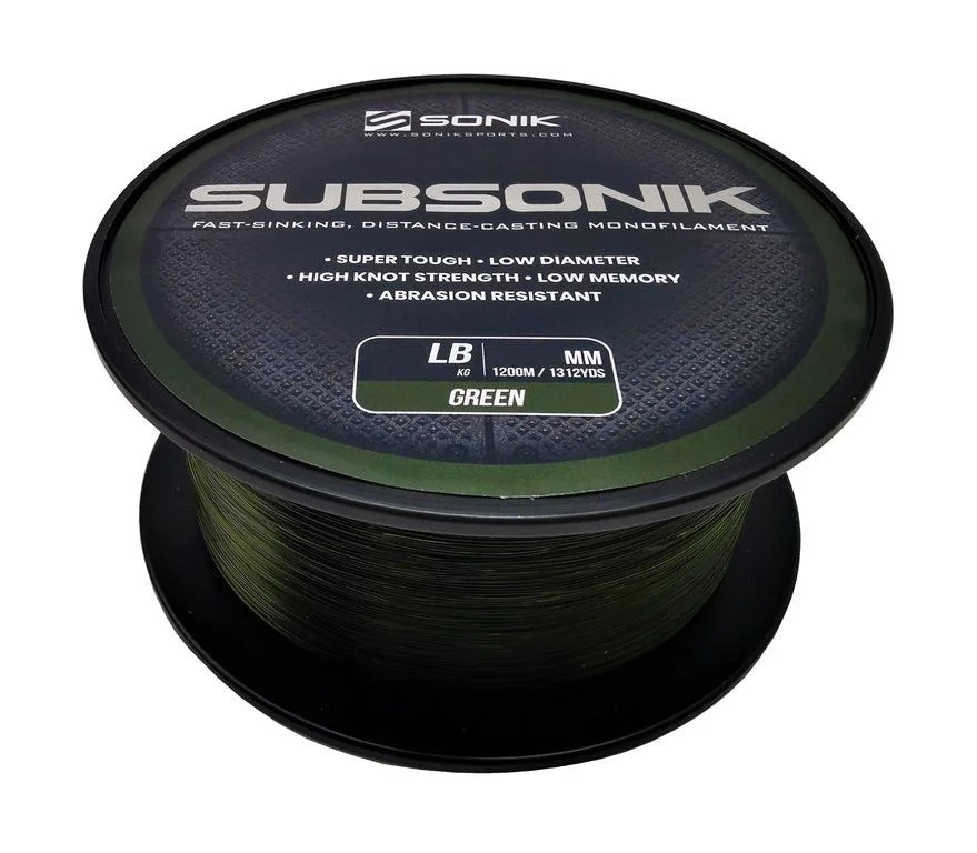 Żyłka Sonik Subsonik Green 25lb 0,41mm 1200m Promocja