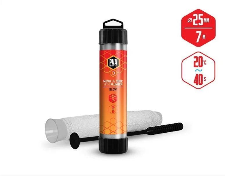 Ostatnia szansa Delphin PVA n’tastic mesh na rurze TUBE+PUNGER / 7 m - 25mm, úzka -25mm / Pomaly rozpustná