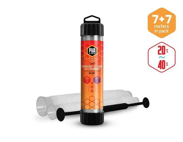 Delphin PVA n’tastic mesh na tubie ZESTAW 2w1 / 7+7 m, 25mm + 35mm / Pomaly rozpustná Bezpieczne zakupy