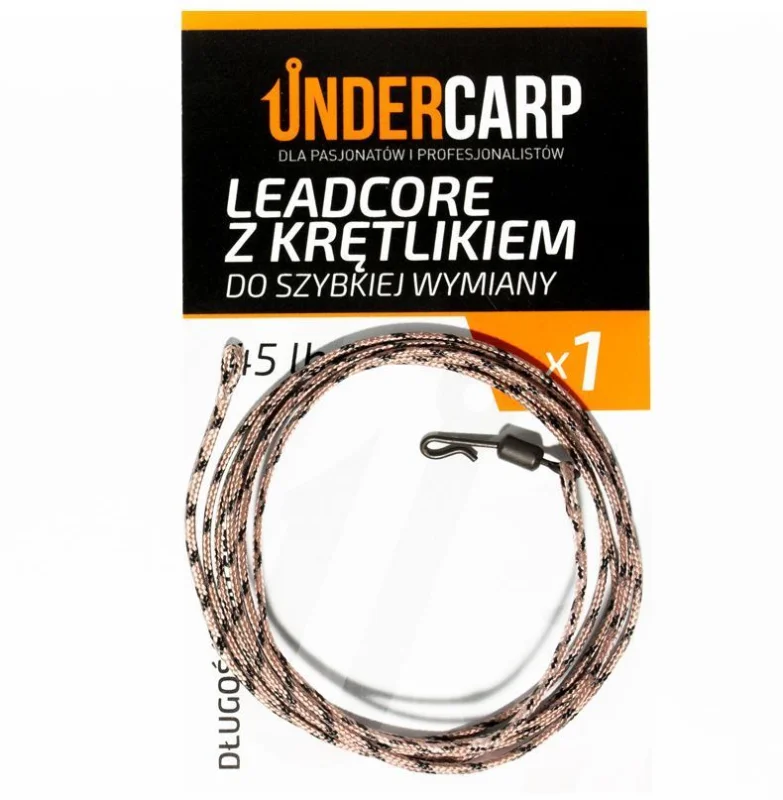 Cena promocyjna Undercarp Leadcore z krętlikiem do szybkiej wymiany 45 lbs / 100 cm brązowy