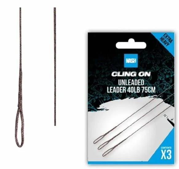 Oferta limitowana Nash Ready Tied Unleaded Leader 75cm / 40lb