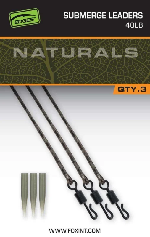 Gotowy Leadcore Fox Naturals Submerged Leaders 40 lb Do wyczerpania zapasów