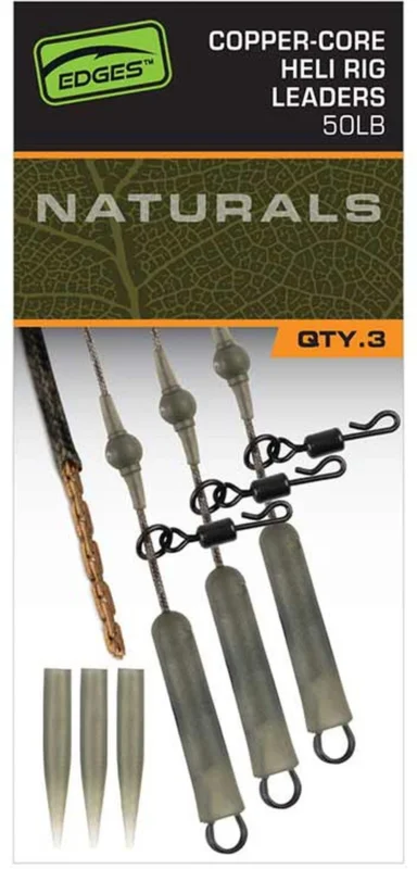 Oferta limitowana Przypon karpiowy FOX Carp Edges Naturals Copper-Core Heli Rig 75cm Naturals