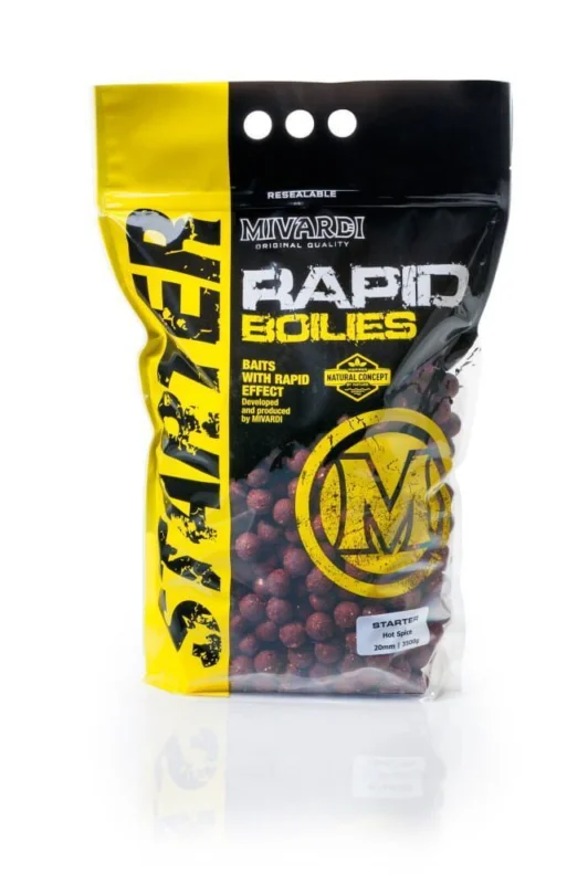 Łatwy zwrot Kulki Mivardi Rapid Boilies Starter - Hot Spice (3500g | 20mm)