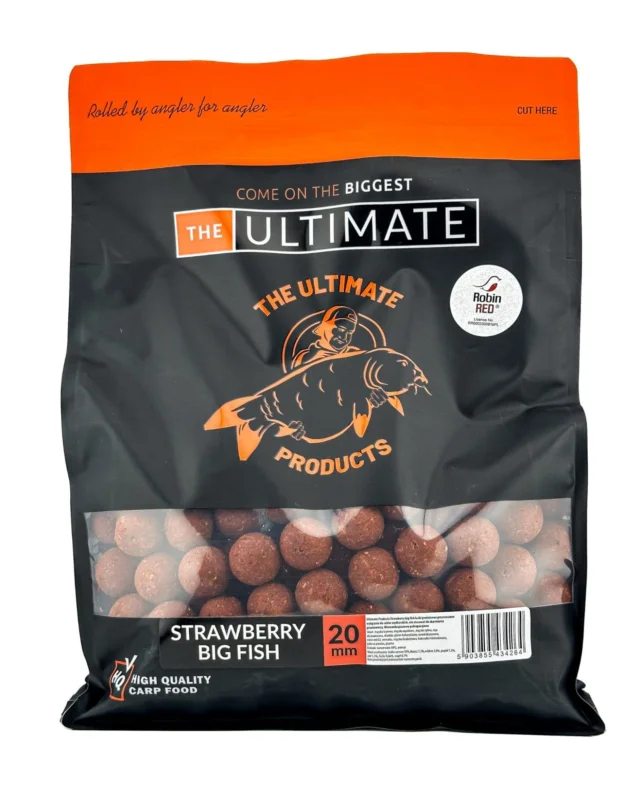Cena promocyjna UltimateProducts Top Range Boilies 18mm / 1kg - Strawberry Big Fish