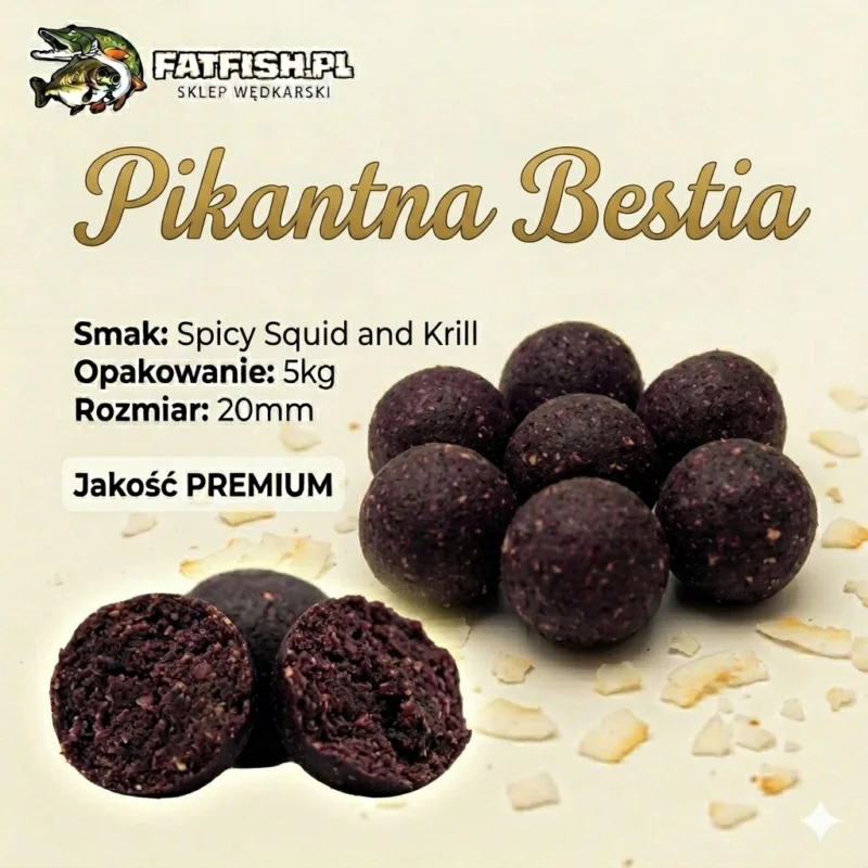 Kulki Premium Pikantna Bestia Spicy squid & krill 20 mm - 5kg Hit sprzedaży