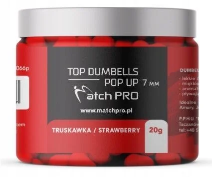 Wyjątkowa oferta Matchpro Top Dumbells Pop Up 7mm Truskawka 20g
