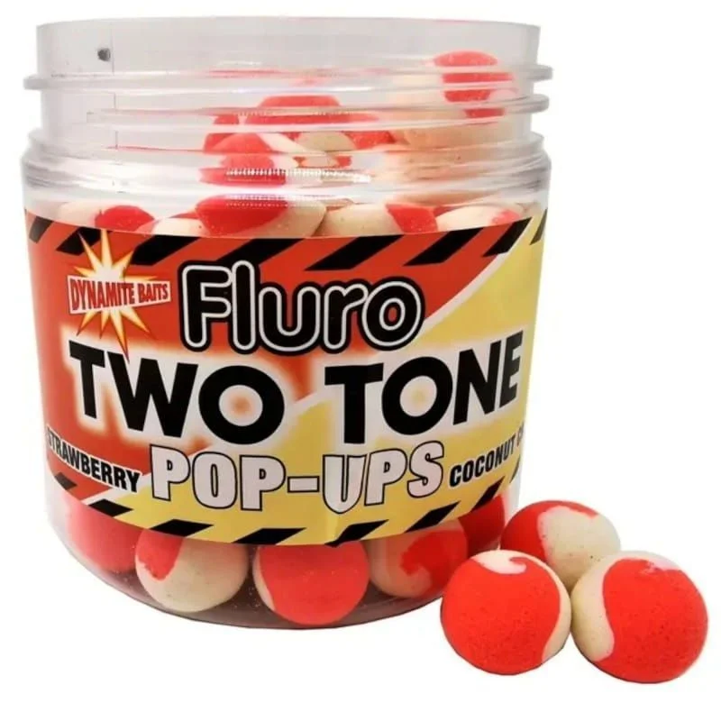 Bestseller Kulki Dynamite Baits Fluro Pop-Ups Two Tone Strawberry & Coconut Cream 15mm