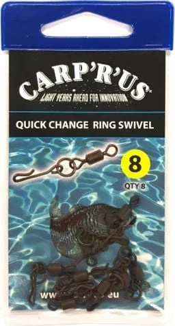 Carp’R’Us Krętliki Quick Change Ring Swivel roz. 8 Obniżka ceny