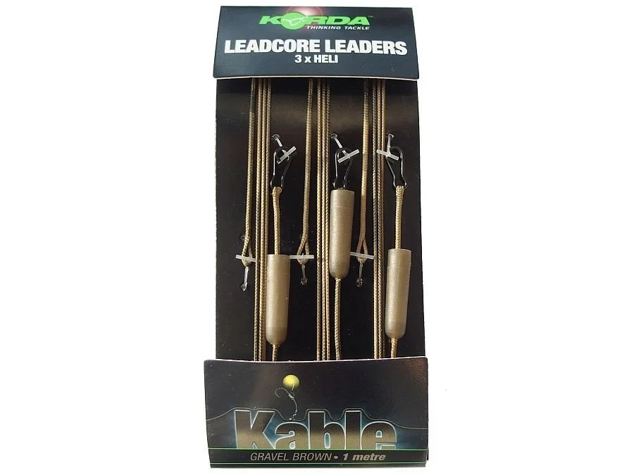 Najlepsza cena Korda Leadcore Leaders 3x Heli Kable Gravel Brown 1m