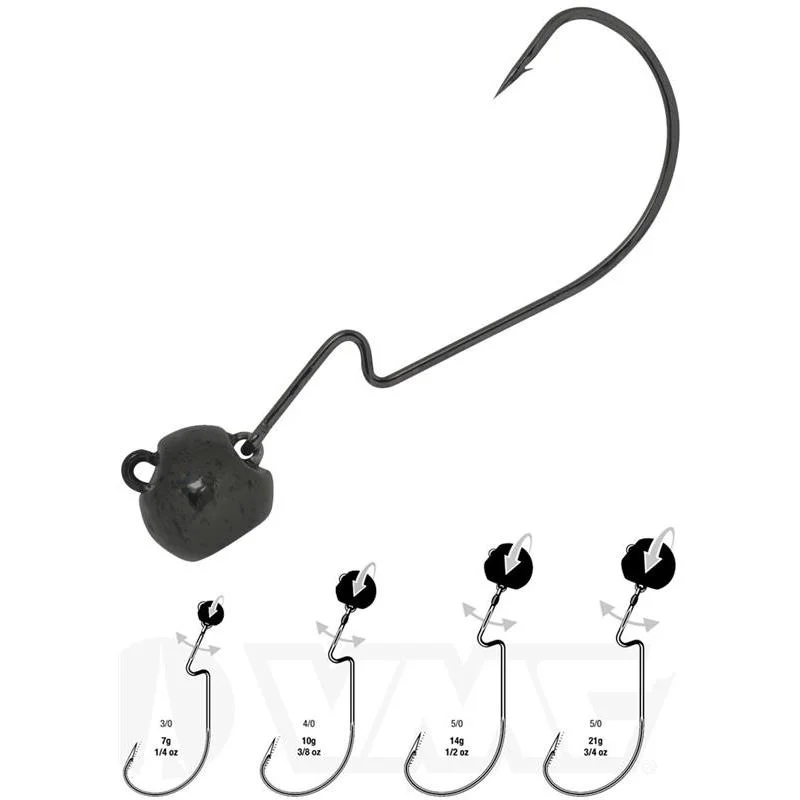 Sprawdź teraz VMC Haczyki Offsetowe Z Główką Jig Head Mystic Predator Swingin Rugby 7320SJ Nr 4/0 10g