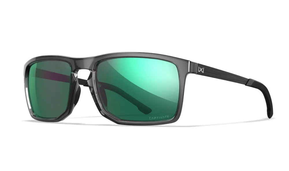 Wiley X Okulary Axe Captivate Polarized Green Mirror/Gloss Crystal Grey Bezpieczne zakupy
