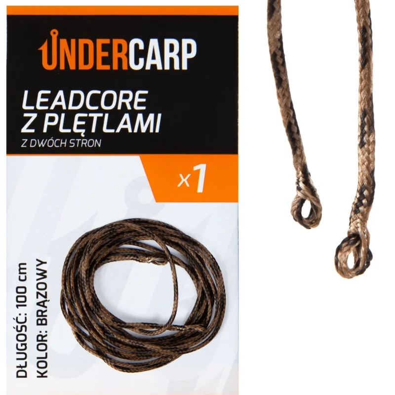 UnderCarp Leadcore z plętlami z dwóch stron brązowy 100 cm Okazja
