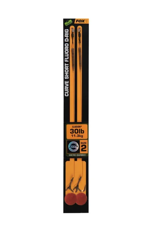 Do wyczerpania zapasów Gotowe przypony Fox Edges Curve Short Fluoro D-Rig Ready Rigs 2/30lb