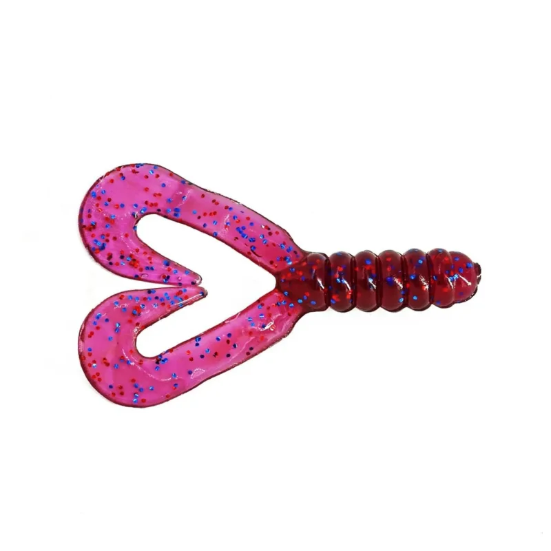 Nowość Twister Manns 4,5 cm EGRF granat czerwony brokat