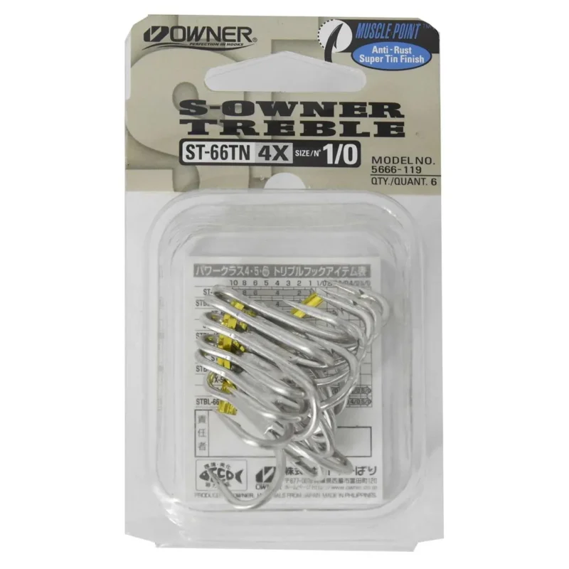 Premium Kotwica trójramienna Owner ST66TN rozmiar "1/0" 6 sztuk