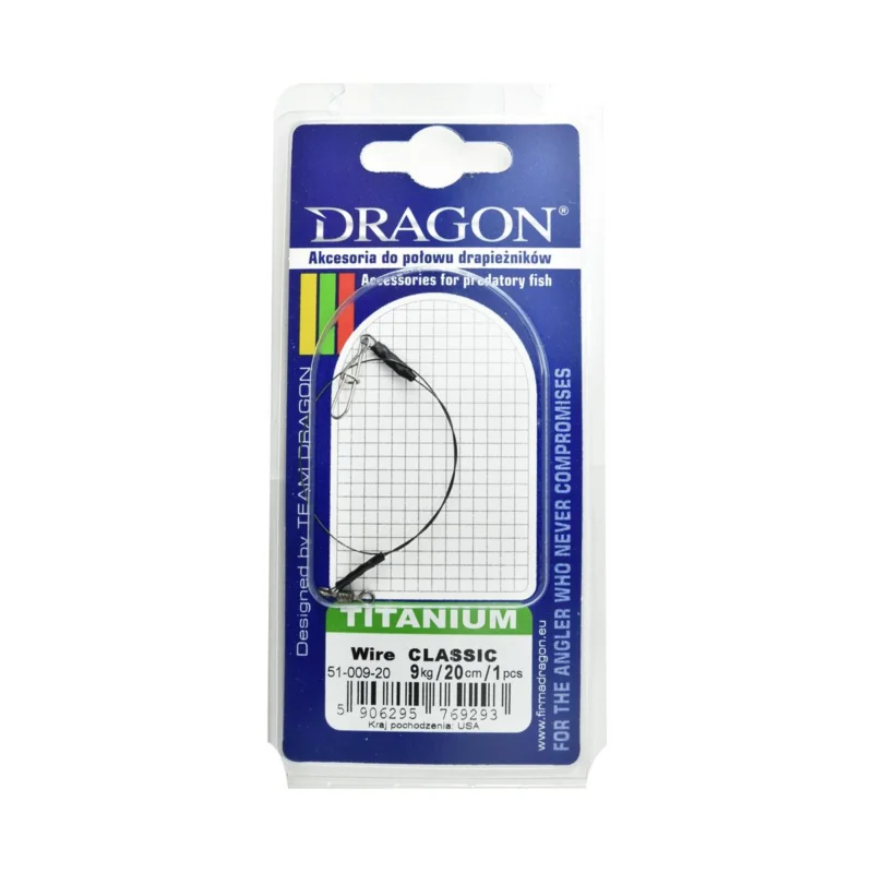 Bezpieczne zakupy Przypon spinningowy Dragon Titanium 9kg 20cm 1 sztuka