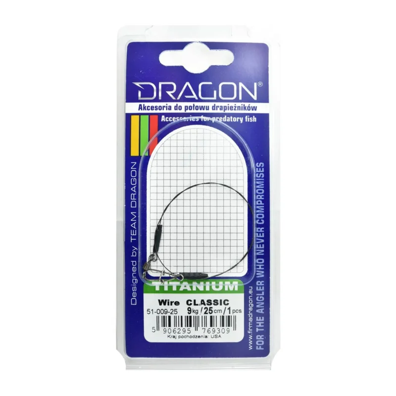 Wyjątkowa oferta Przypon spinningowy Dragon Titanium 9kg 25cm 1 sztuka