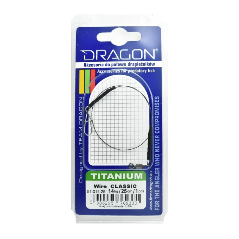 Okazja Przypon spinningowy Dragon Titanium 14kg 25cm 1 sztuka