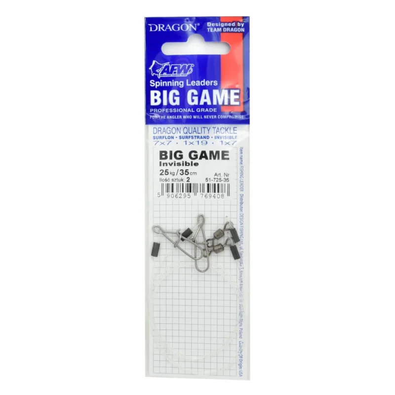 Przypon spinningowy Dragon fluorocarbon Big Game 25 kg 35cm Dodaj do koszyka
