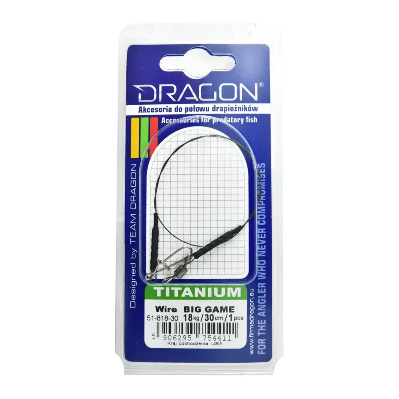 Przypon spinningowy Dragon Titanium Big Game 18kg 30cm 1 sztuka Wybór klientów