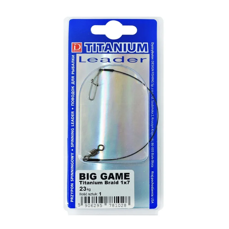 Darmowa dostawa Przypon spinningowy Dragon Titanium Braid 1x7 23kg 80cm 1 sztuka