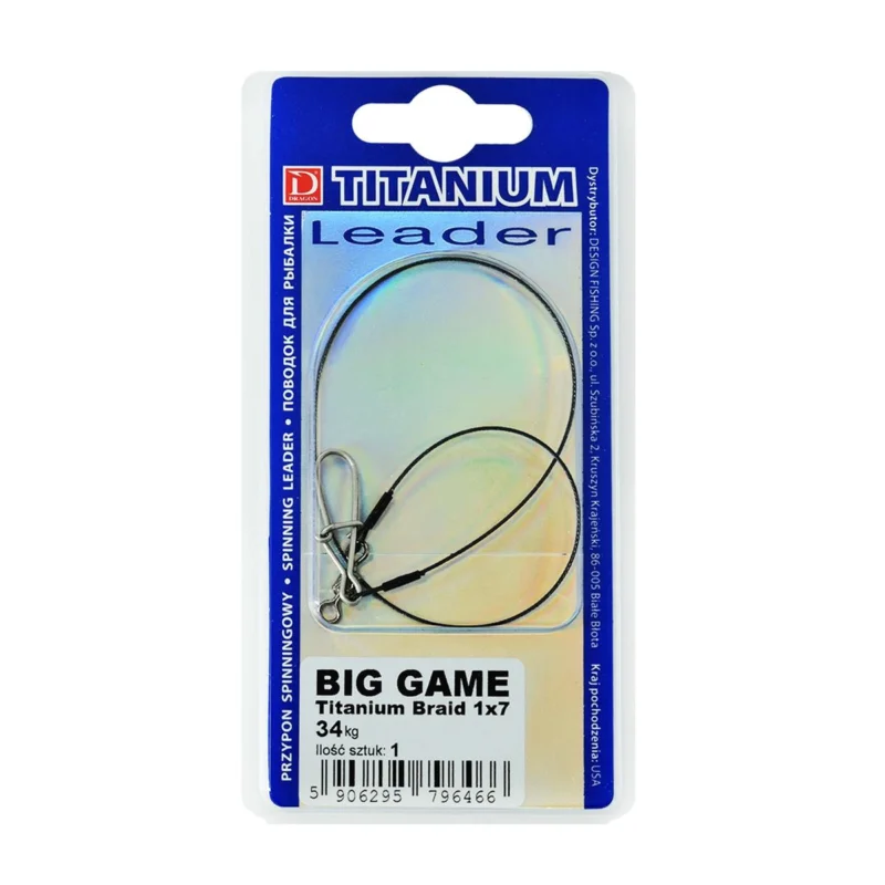 Przypon spinningowy Dragon Titanium Braid 1x7 34kg 30cm 1 sztuka Szybka wysyłka