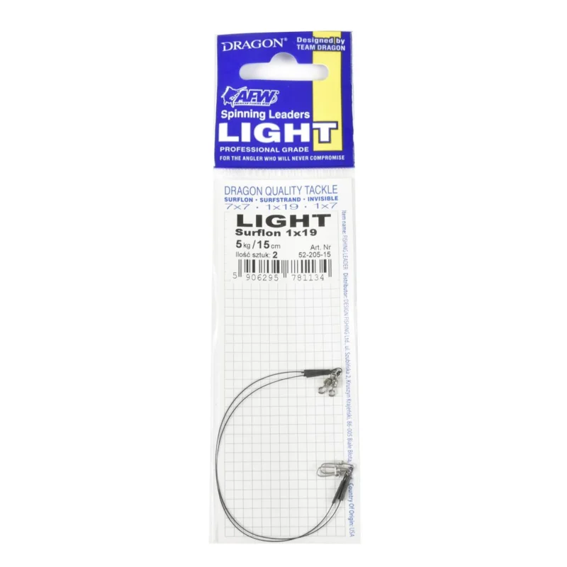 Promocja Przypon spinningowy Dragon 1x19 Surflon Light 5kg 15cm 2 sztuki
