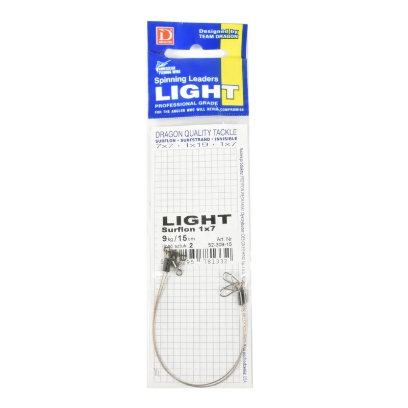 Przypon spinningowy Dragon 1x7 Surflon Light 9kg 15cm 2 sztuki Dodaj do koszyka