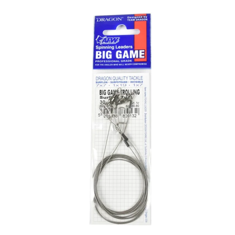 Przypon spinningowy Dragon 7x7 Surflon Big Game 30kg 80cm 2 sztuki Taniej