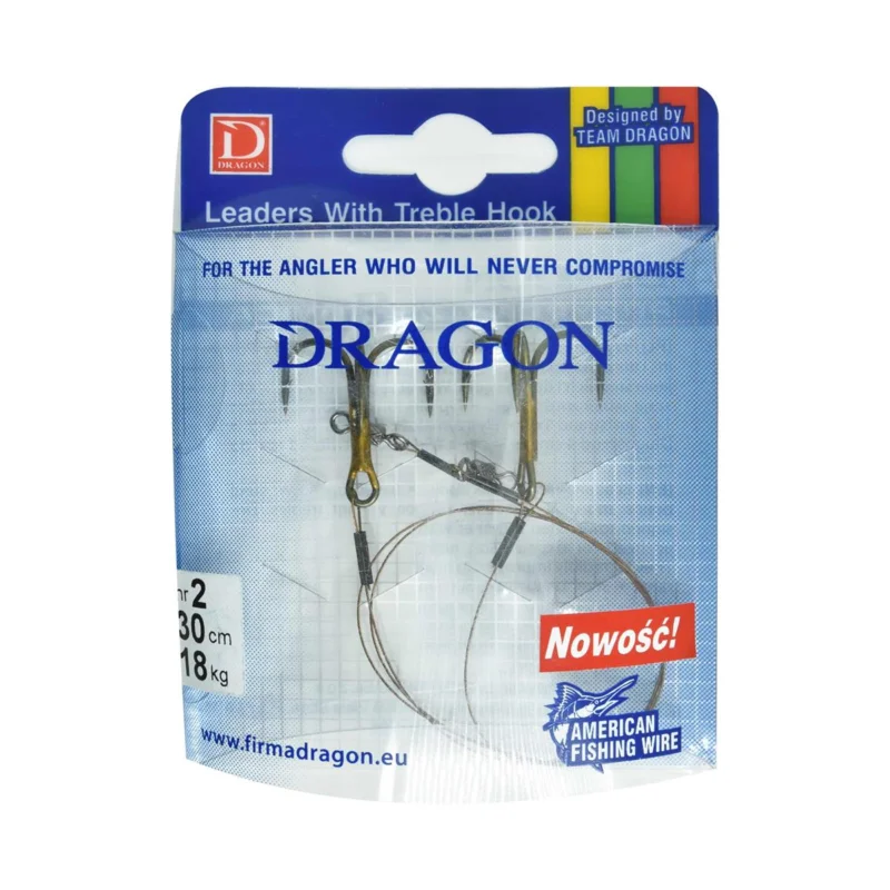 Kup online Przypon spinningowy Dragon z kotwicą rozmiar 2 30cm 18kg 2 sztuki