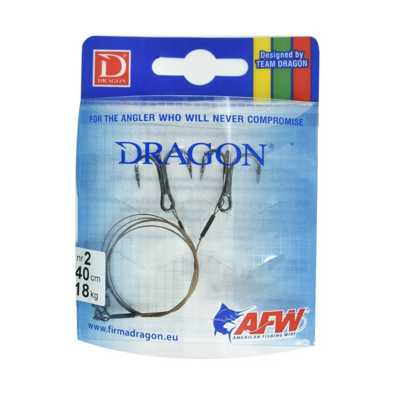 Przypon spinningowy Dragon z kotwicą rozmiar 2 40cm 18kg 2 sztuki Oferta limitowana