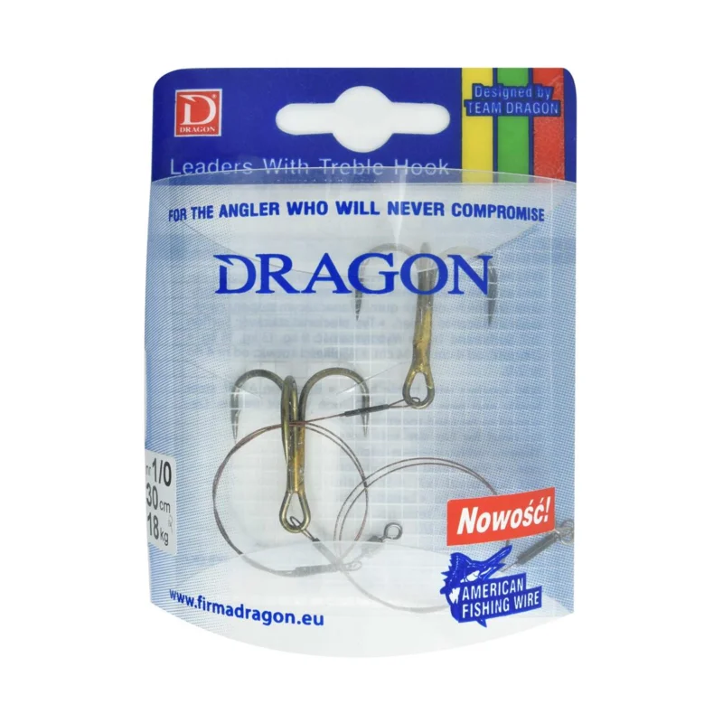 Przypon spinningowy Dragon z kotwicą rozmiar 1/0 30cm 18kg 2 sztuki Niska cena