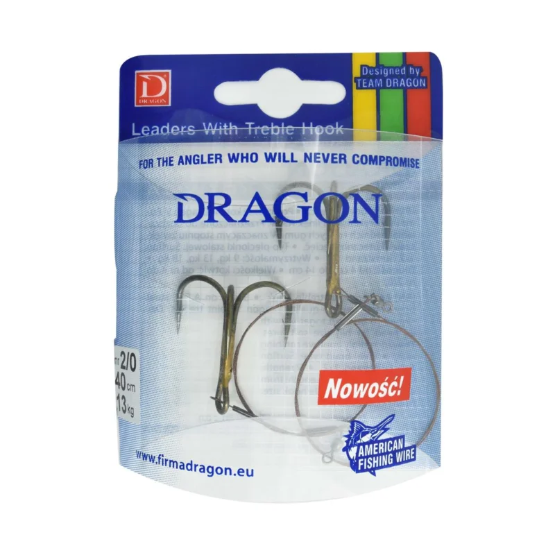 Zamów dziś Przypon spinningowy Dragon z kotwicą rozmiar 2/0 40cm 13kg 2 sztuki