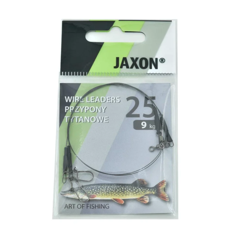Przypon spinningowy tytanowy Jaxon 25cm 9kg 2 sztuki Bezpieczna płatność