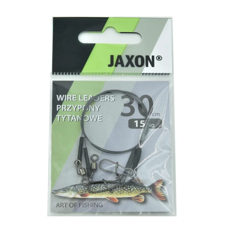 Niska cena Przypon spinningowy tytanowy Jaxon 30cm 15kg 2 sztuki