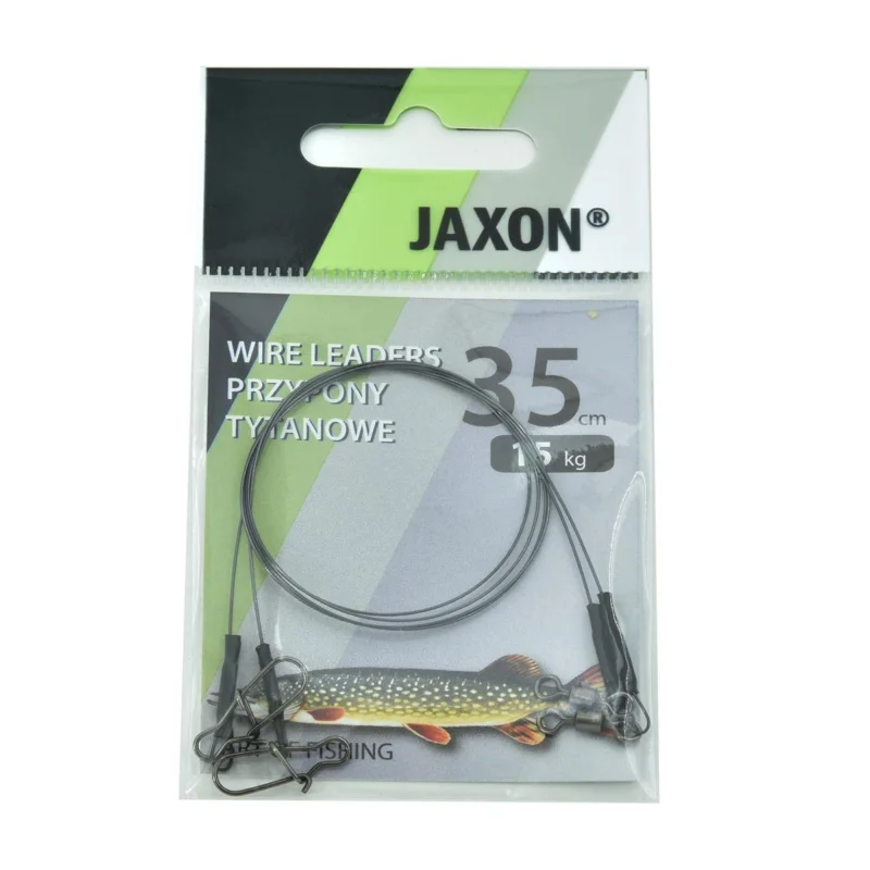 Super okazja Przypon spinningowy tytanowy Jaxon 35cm 15kg 2 sztuki
