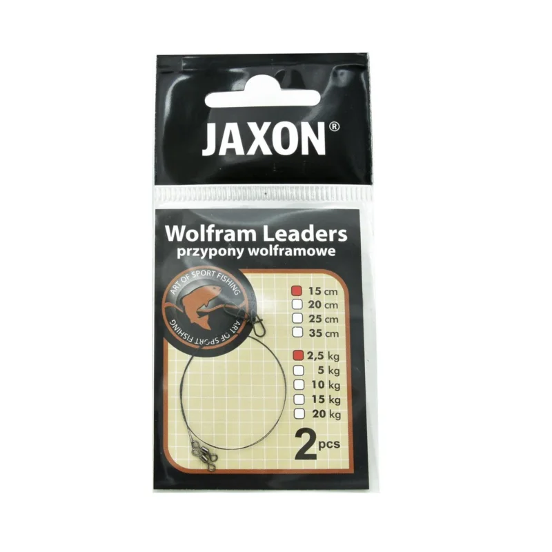 Przypon spinningowy wolframowy Jaxon zbrojony 15 cm 2.5kg 2 sztuki Nie przegap