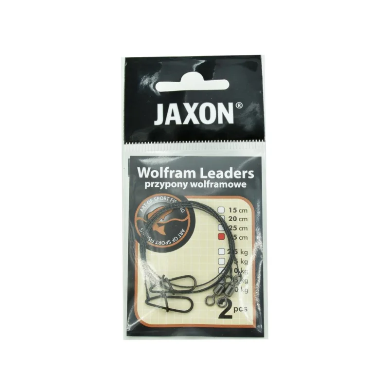 Tani Przypon spinningowy wolframowy Jaxon zbrojony 35 cm 20 kg 2 sztuki