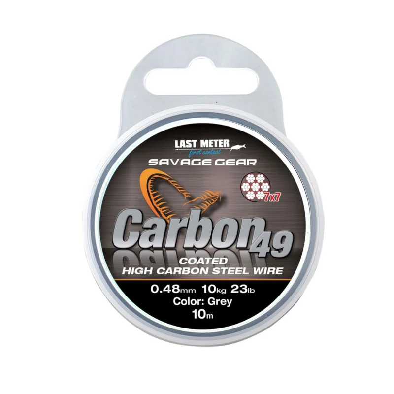 Szybka dostawa Materiał przyponowy Savage Gear Carbon49 0.60mm 10m 16kg Szary