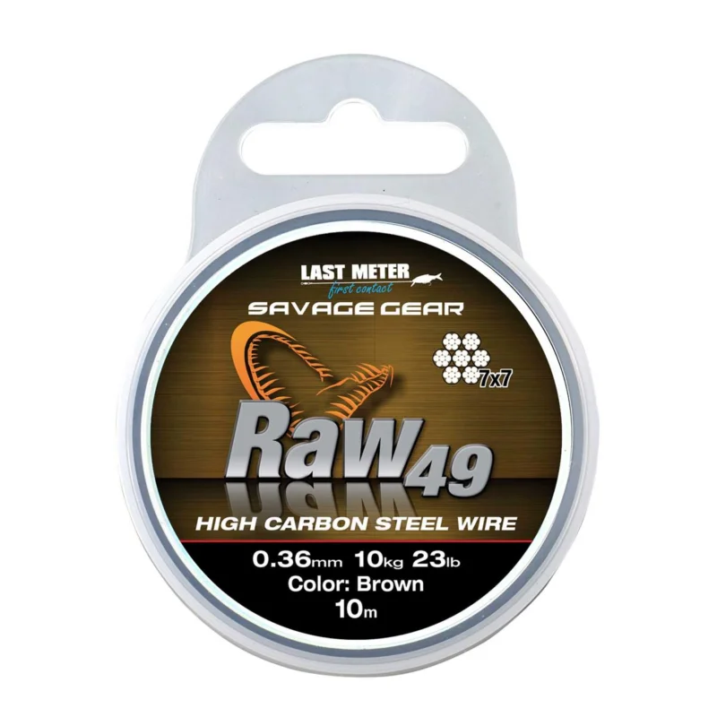 Materiał przyponowy Savage Gear Raw49 0.54mm 10m 23kg Brązowy Popularny