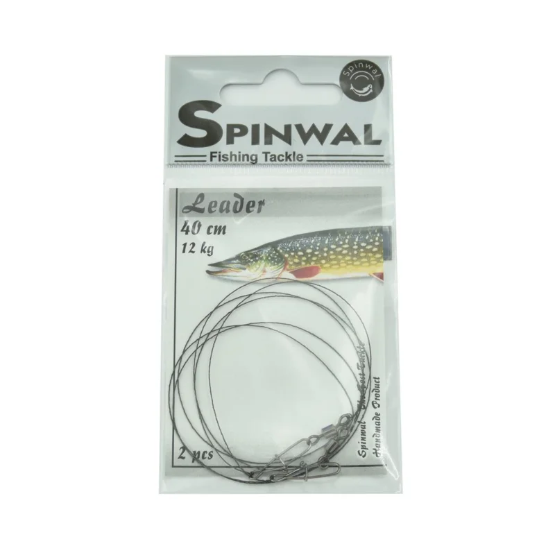 Ostatnie sztuki Przypon spinningowy wolframowy Spinwal 40 cm 12 kg 2 sztuki