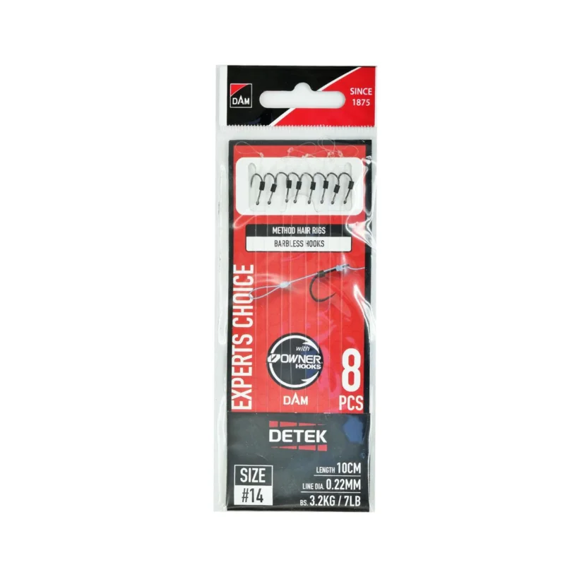 Dodaj do koszyka Haczyki bezzadziorowe z przyponem DAM Detek Method Feeder Hair Rig rozmiar 14 8 sztuk